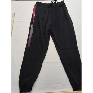 NWT Sacred Crown Raw Collection Neoprene men's black sweatpants 4X red strip